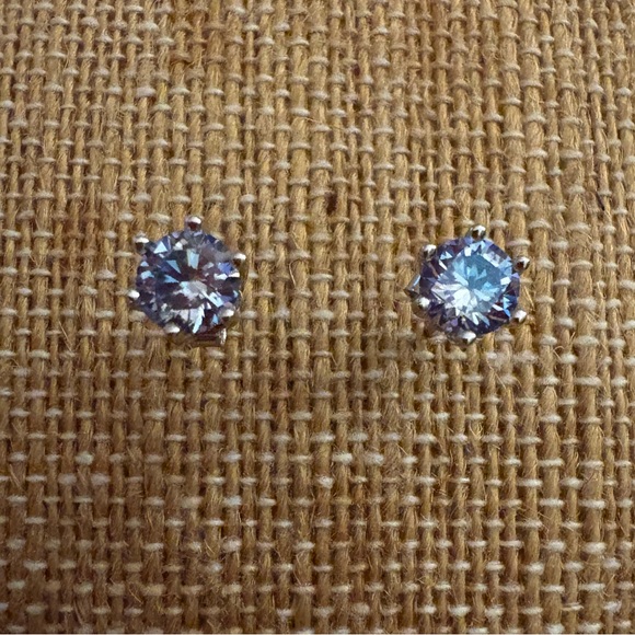 Jewelry - Solid Sterling Silver One Carat Grape Moissanite Earrings